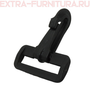 Карабин 40 мм пластик, поворотный, цв.черный, уп.500шт/кор.3000