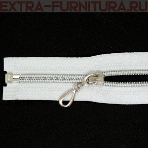 Молния спираль декор Т5 45см цв.белый/серебро MaxZipper*