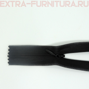 Молния потайная  № 3, 40 см, цв. 322 черный п/э пл.9,3 гр/м MaxZipper