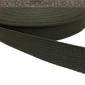 Стропа шир.30мм, цв.320 оливковый, уп.50м, пл. 11,7 г/рм
