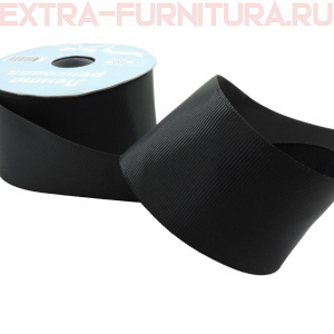 Лента репсовая IDEAL шир. 50 мм цв. 030 черный, уп.27,42м