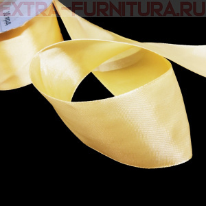 Лента атласная 50 мм цв.185 желтый рул.27,42м