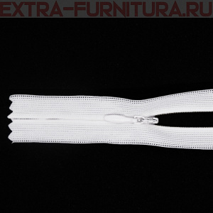 Молния потайная № 3, 50 см, цв.  101 белый п/э пл.9,3 гр/м MaxZipper