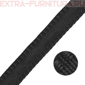 Тесьма брючная арт.4316 шир. 16мм, односторонняя, цв. черный, уп.50м
