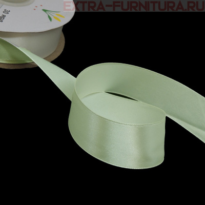 Лента атласная 24 мм цв 125 бледно-зеленый рул. 27,42м