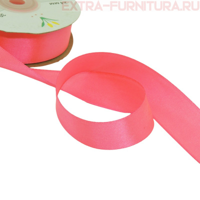 Лента атласная 24 мм цв 052 ярко-розовый рул. 27,42м