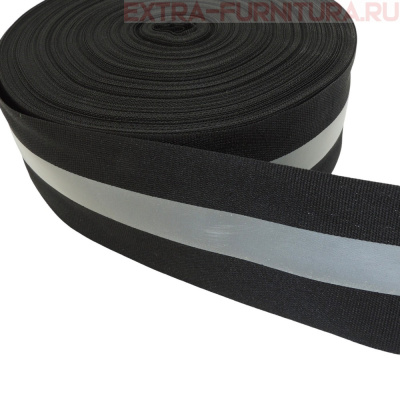 Стропа светоотражающая TBY отр.R200-280 шир.50мм, арт.SV.ST50b цв. черный уп.50м