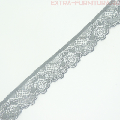Кружево-стрейч TBY-L839 шир.35мм, цв.19 серый (уп.50м)