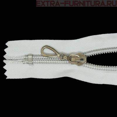 Молния спираль декор Т7 14см цв.белый/серебро н/р