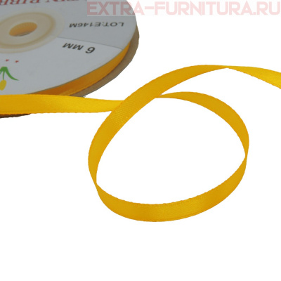 Лента атласная  6 мм  цв.019 оранжевый рул. 27,42м