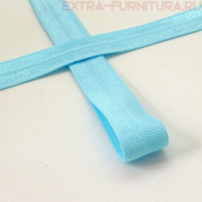 Резинка окантовочная 15мм цв.198 голубой, блестящая уп. 50м