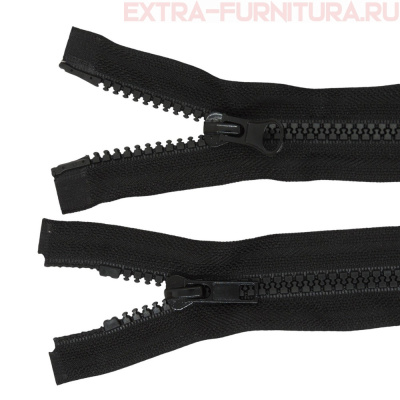 Молния Трактор Т5 2 замка, дл.55 см, цв.черный, усил. звено (кл.А)